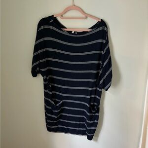 Micheal Stars Navy Striped Women's T-Shirt Dress